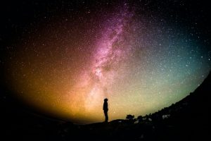 Person standing at the edge of the universe