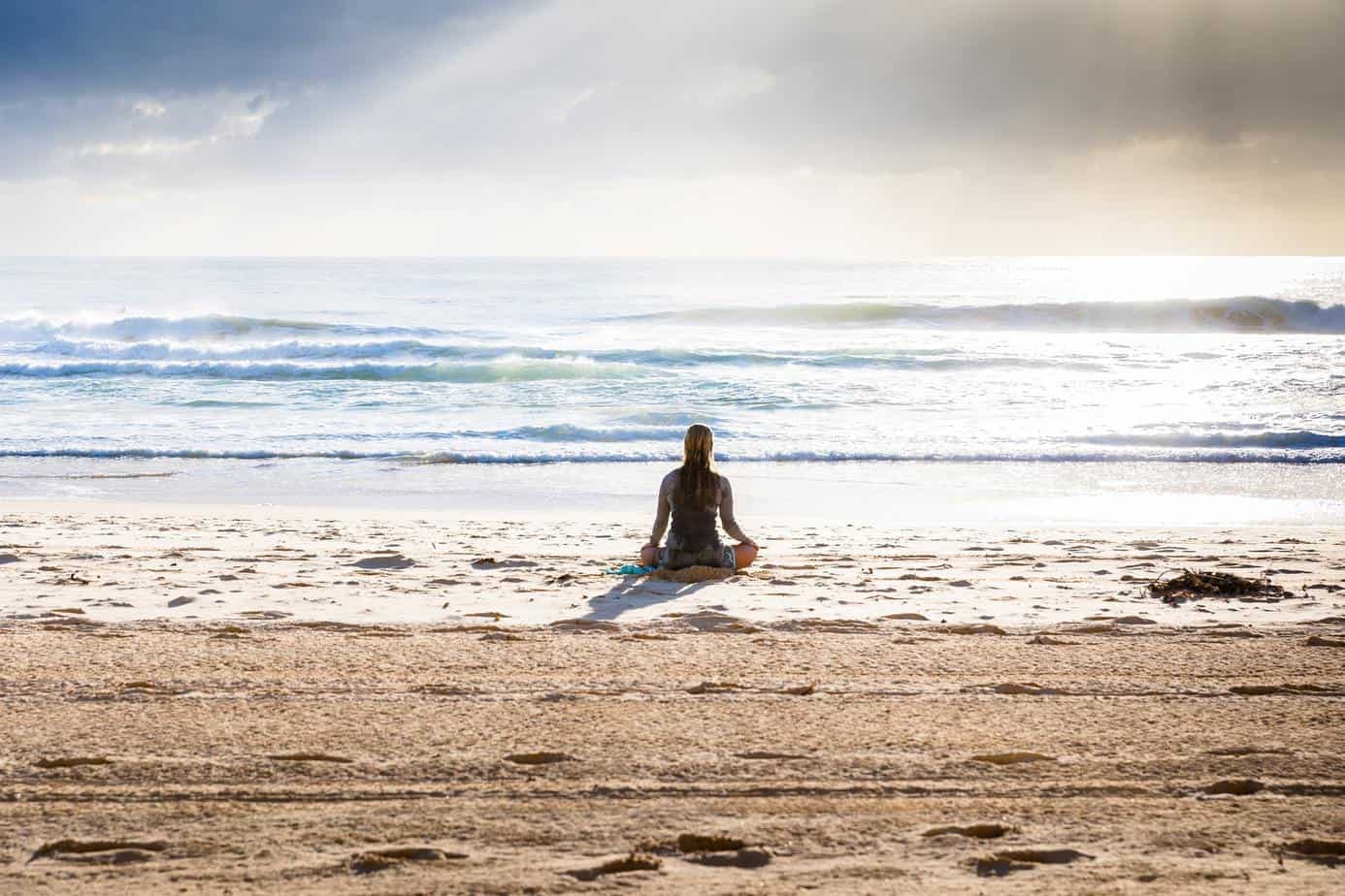 meditation on a beach